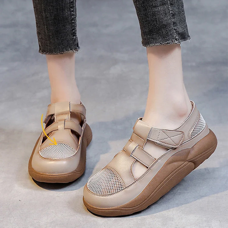 Hollow-out Casual Leather Sandals for Women