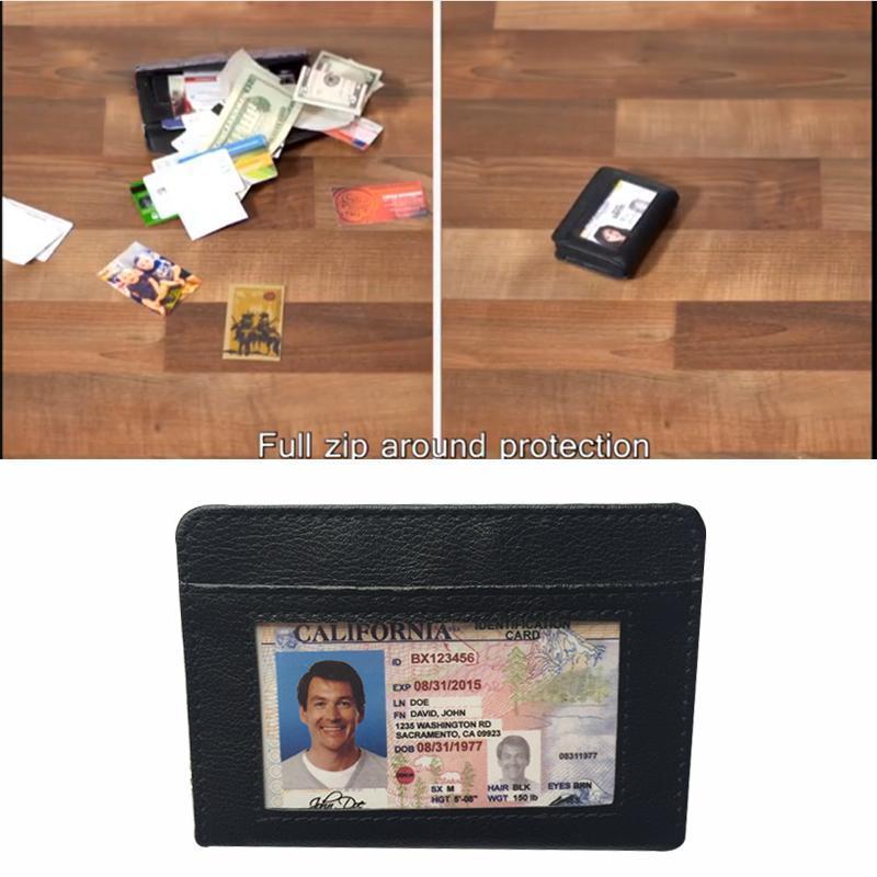 Black Leather Fraud Protector Card Case