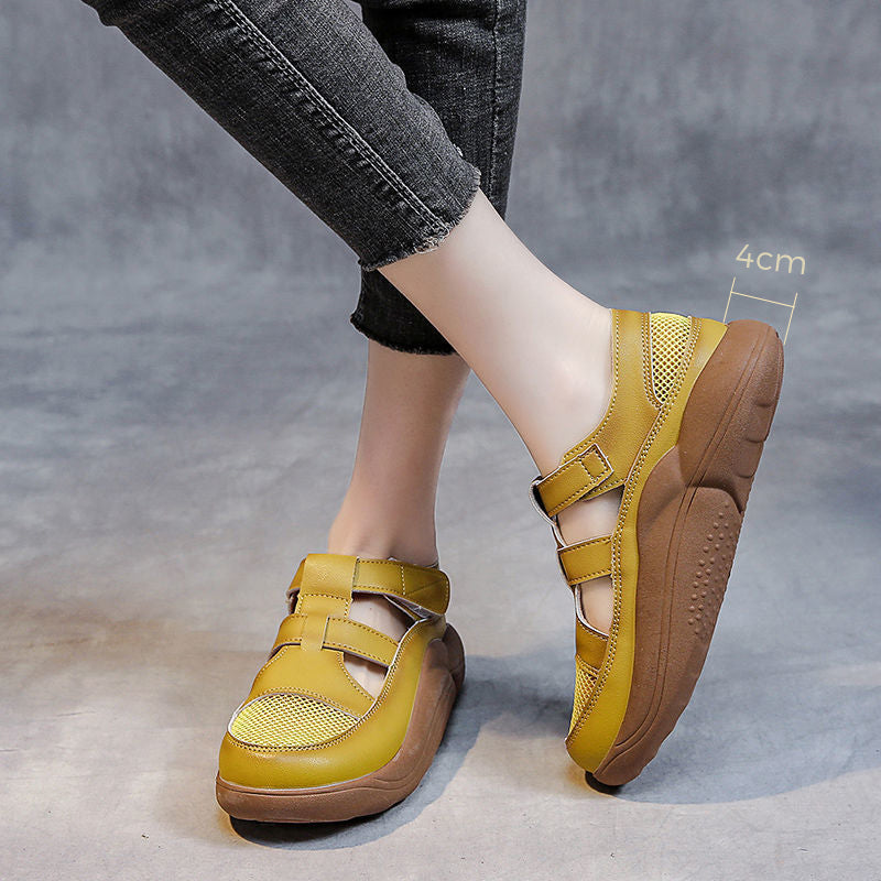 Hollow-out Casual Leather Sandals for Women