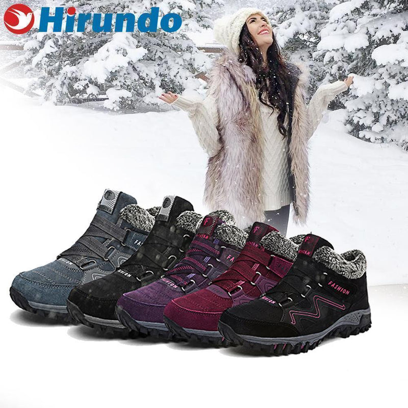 Couple Winter Warm Fur Lining Snow Shoes