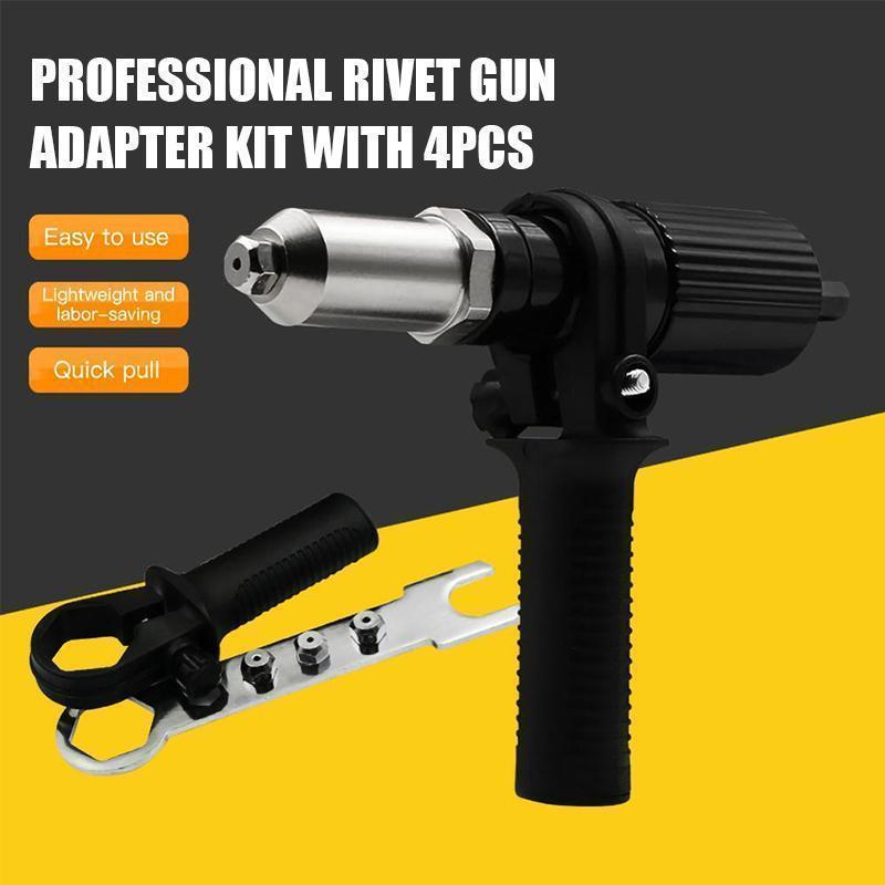 Professional Rivet Gun Adapter Kit 🛠With 4Pcs Different Nozzle Bolts