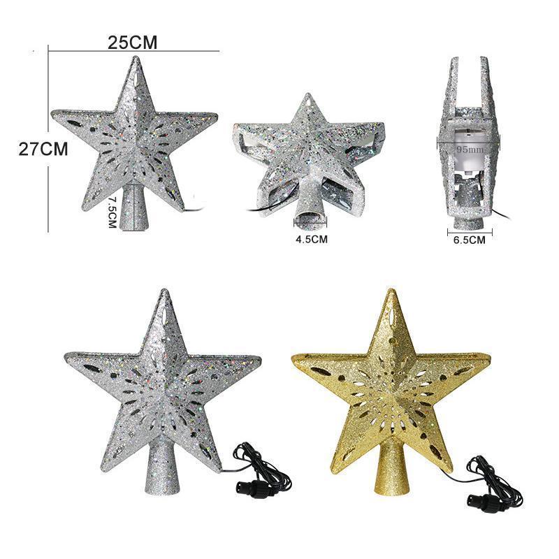 3D Hollow Gold Star Christmas Tree Topper