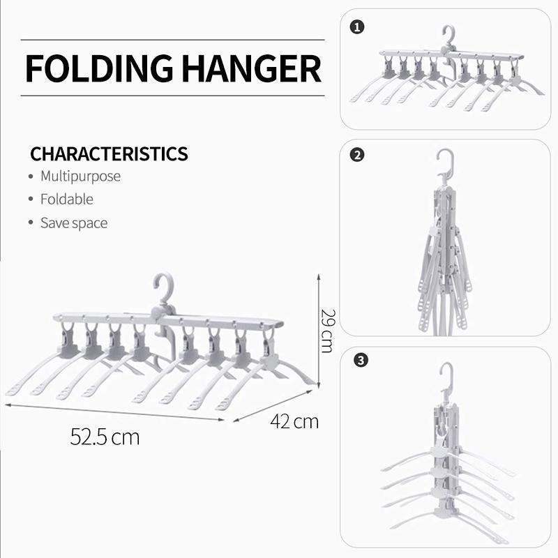8 In 1 Multifunctional Folding Hanger For Space Saving