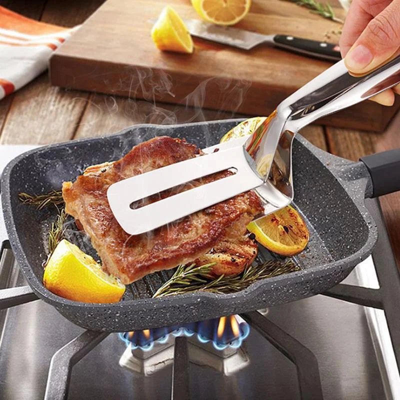 🔥Christmas Hot Sale-50% OFF🔥Multifunctional Frying Spatula Steak Clip Double-Sided  Shovel Clip - 304 Stainless Steel