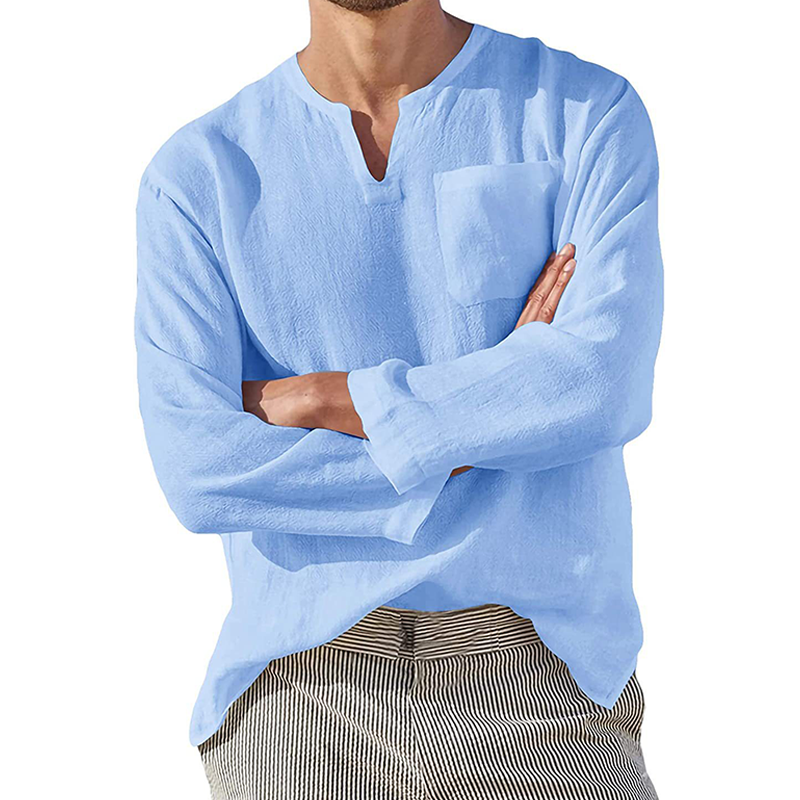 Men‘s Long-sleeved Linen Shirt