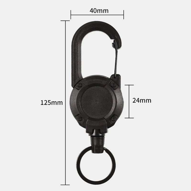 Outdoor Automatic Retractable Wire Rope Luya Anti-theft Tactical Keychain