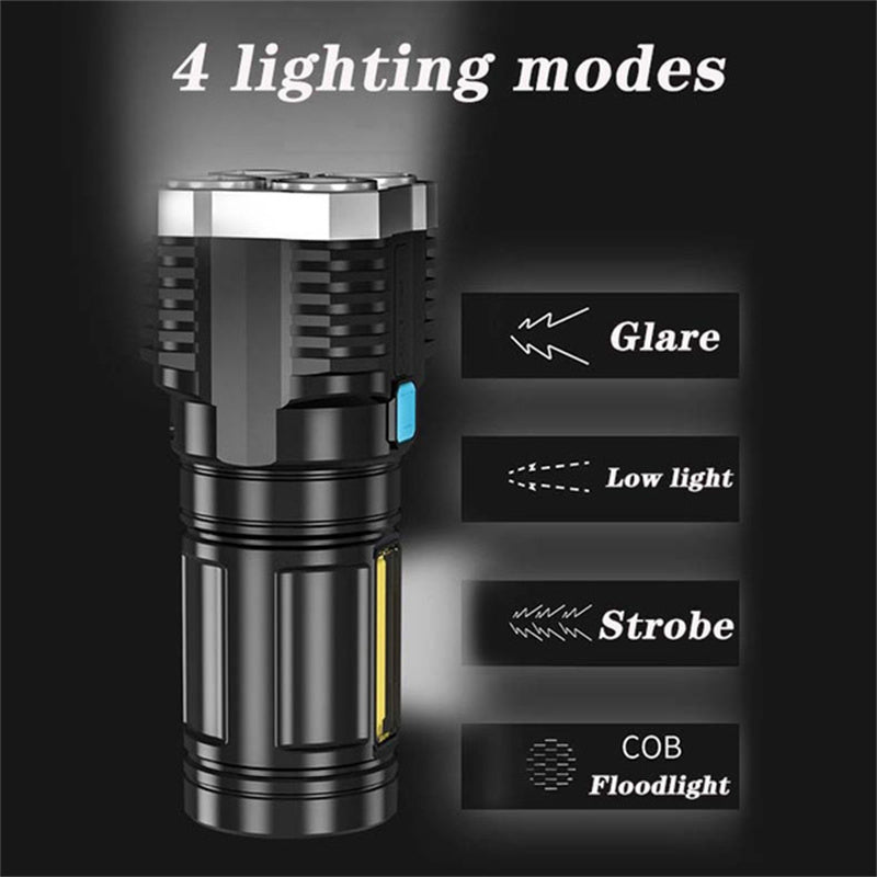 4 Lamp Beads LED Multi-function Strong Light Flashlight