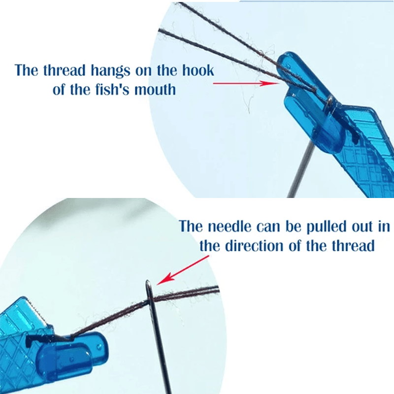 Fish type needle threader
