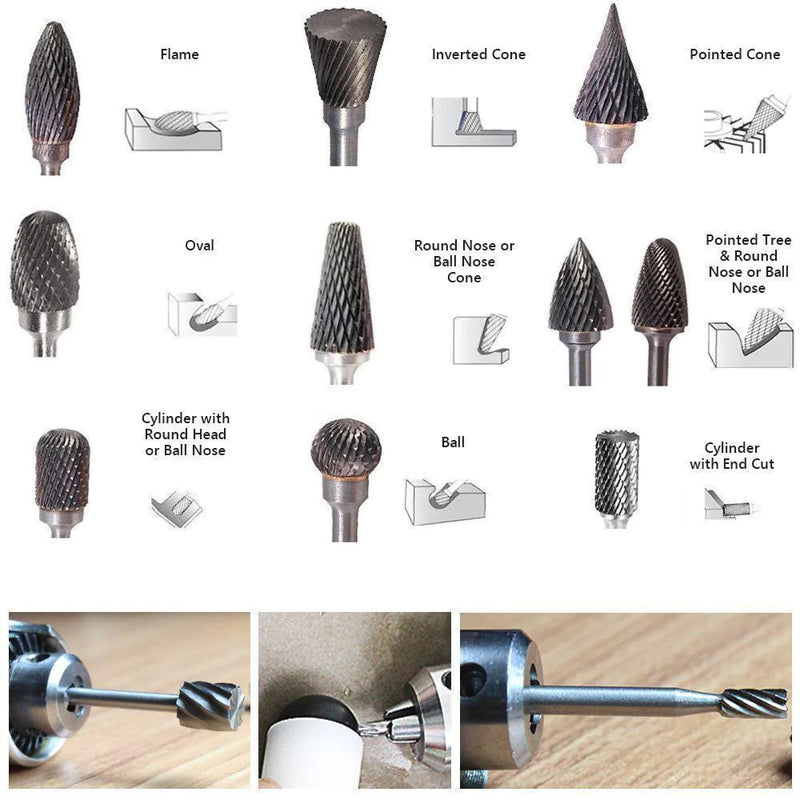 🛠️DOMOM 10-In-1 Tungsten Steel Grinding Head Set ( 10PCs )🎊