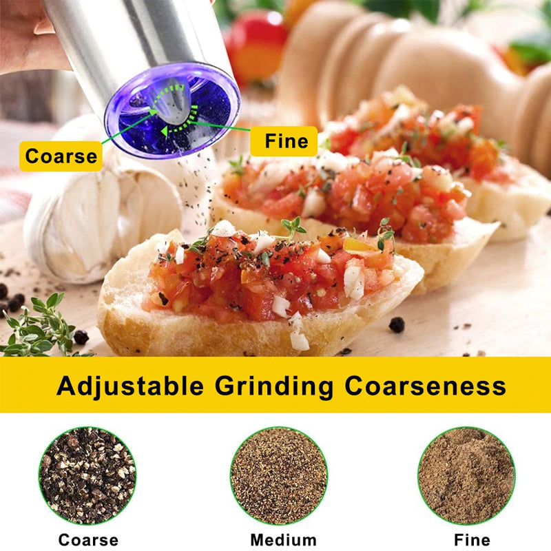 👩‍🍳2023 Hot sale-50% OFF🔥Automatic Electric Gravity Induction Salt and Pepper Grinder