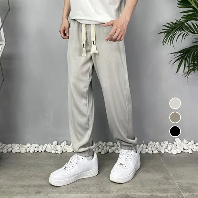Men's ice silk elastic casual pants