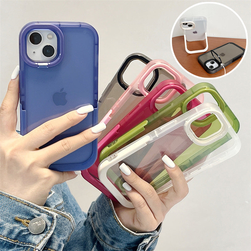 Double Stand Transparent TPU Iphone Case