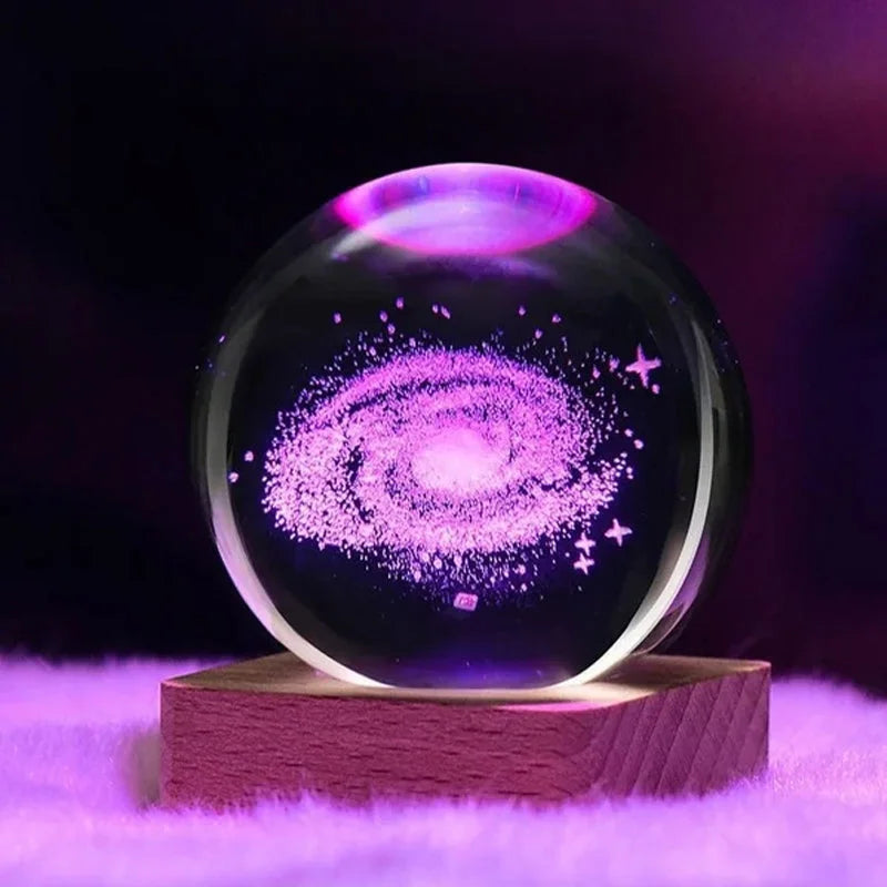 (🎄Christmas hot sale✨)3D Galaxy Crystal Ball Nightlight Decorlamp