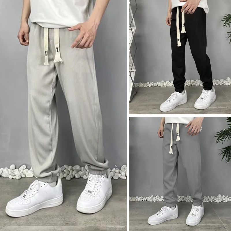 Men's ice silk elastic casual pants