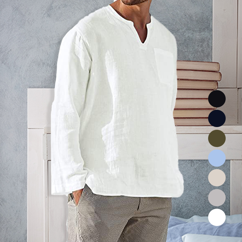 Men‘s Long-sleeved Linen Shirt
